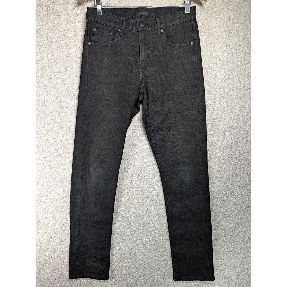 Uniqlo Mens Jeans Selvedge Slim Fit Cotton Spandex Black Tag 29x32 (Fits 30X30)